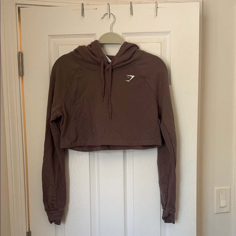 Gymshark Training cropped Hoodie in Taupe